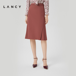 LANCY 设计感半身裙子高级感气质显瘦高腰裙子 新款 朗姿2023春季