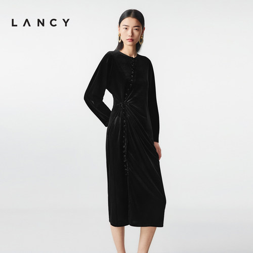 扭缝裁剪 自然收腰 V字领口