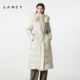 匈牙利白鹅绒 LANCY 朗姿2025冬新款 毛领收腰连帽长款 羽绒服女