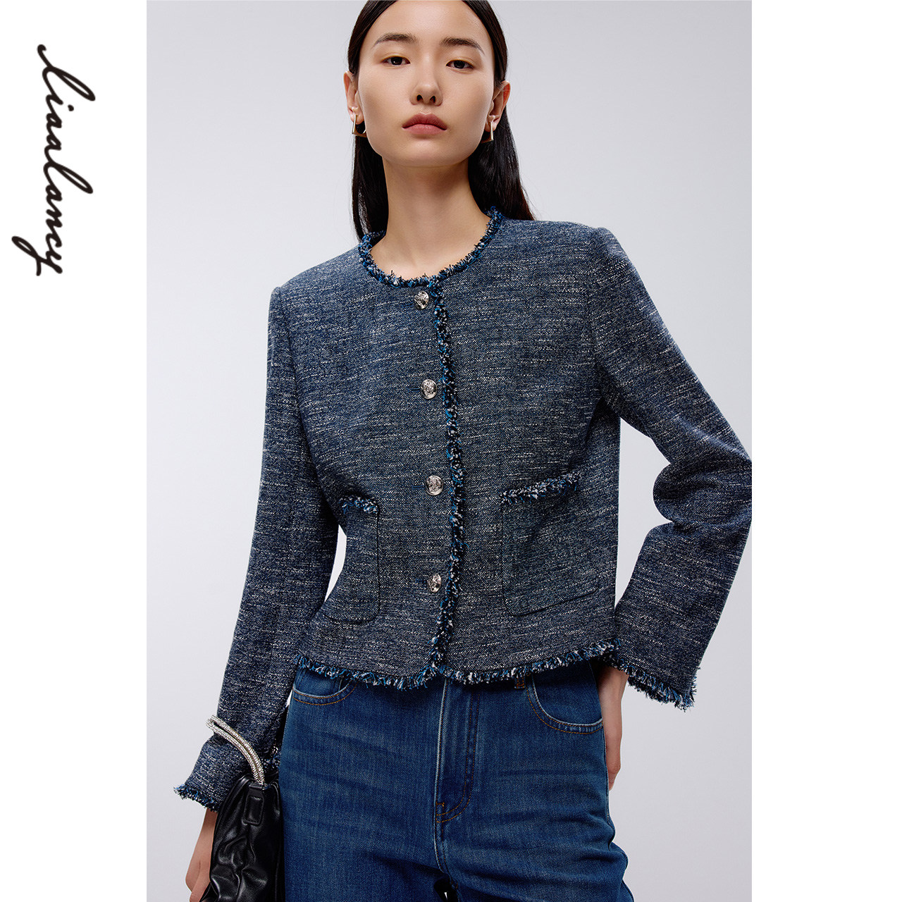 LANCY/朗姿2025年春新款法式小香风设计感短款外套女气质圆领上衣,女装/女士精品,短外套,淘宝优惠券,粉丝福利购,淘宝优惠卷