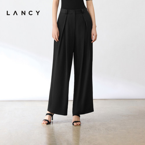 夏季长裤黑色醋酸LANCY通勤