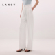 朗姿2025年夏新款 气质通勤职业高腰直筒阔腿裤 白色西装 LANCY 裤 女
