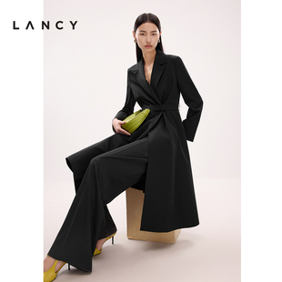 LANCY 風(fēng)衣氣質(zhì)優(yōu)雅顯瘦外套 高級(jí)感腰帶收腰長(zhǎng)款 朗姿2025春新款