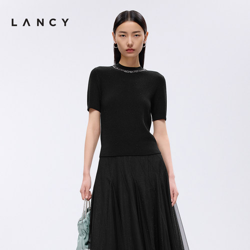 精致钻链 坑条肌理 下摆收束