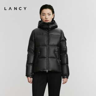 轻薄短款 朗姿24冬新款 LANCY 简约羽绒服女 霍尔多巴吉白鹅绒
