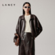 朗姿25秋新款 LANCY 羊皮复古廓形美拉德真皮皮衣外套 秀场同款