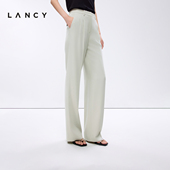直筒宽松西装 高腰气质休闲阔腿裤 经典 裤 LANCY 女 朗姿2025年春新款