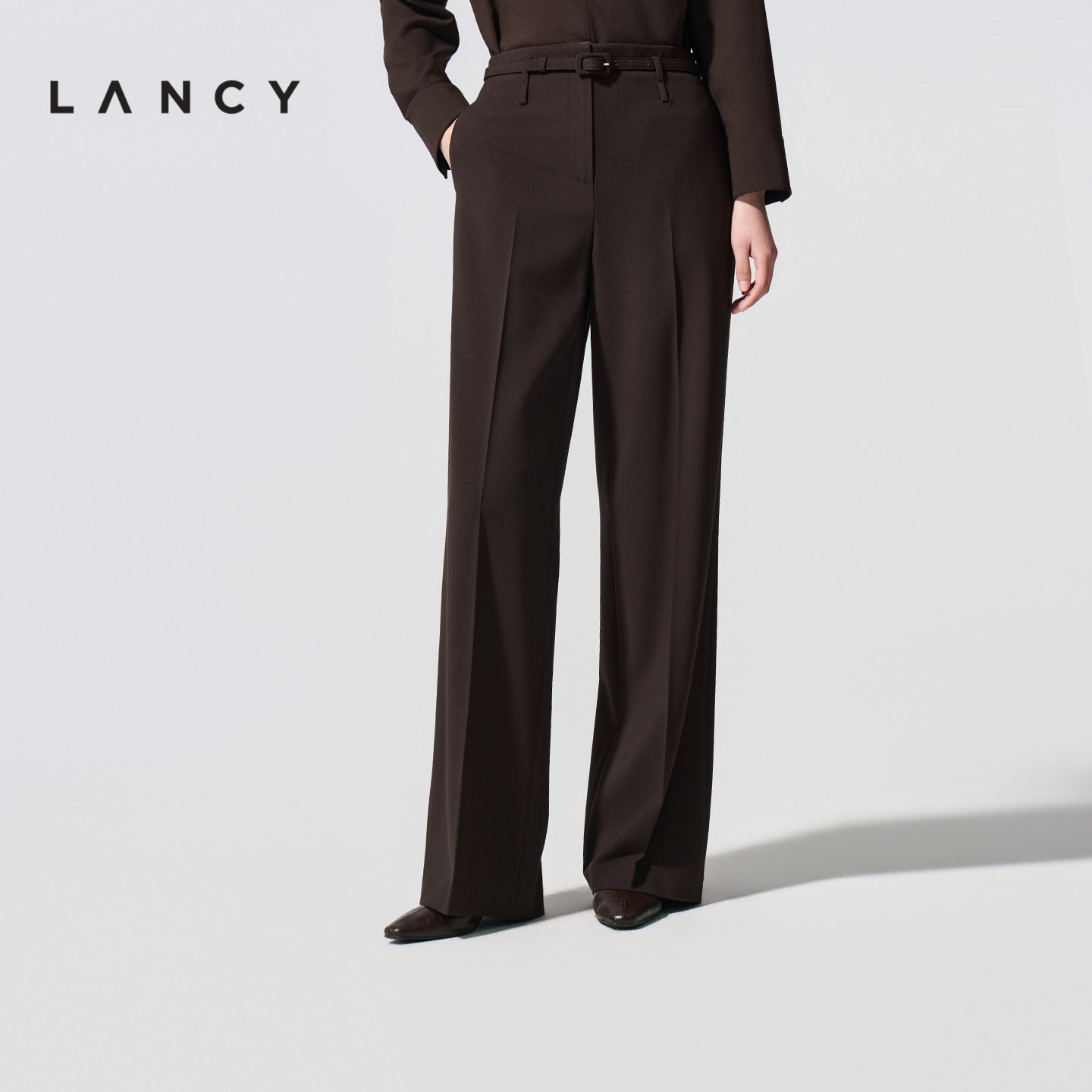 LANCY/朗姿2026春季新款复古简约直筒阔腿西装裤高腰显瘦长裤子女,女装/女士精品,西装裤/正装裤,淘宝优惠券,粉丝福利购,淘宝优惠卷