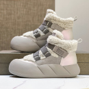 雪地靴女款冬季2025新款魔术贴高帮厚底加绒短靴百搭爆款保暖棉鞋