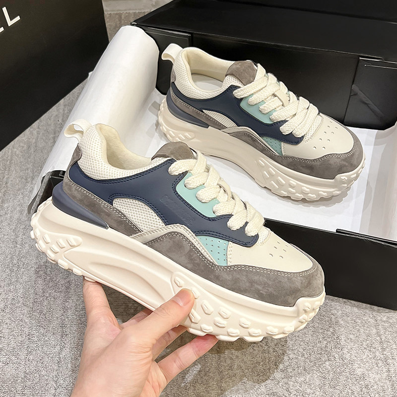 时尚老爹鞋女2025年春季新款小码女鞋时尚厚底松糕拼色运动休闲鞋,女鞋,时尚休闲鞋,淘宝优惠券,粉丝福利购,淘宝优惠卷