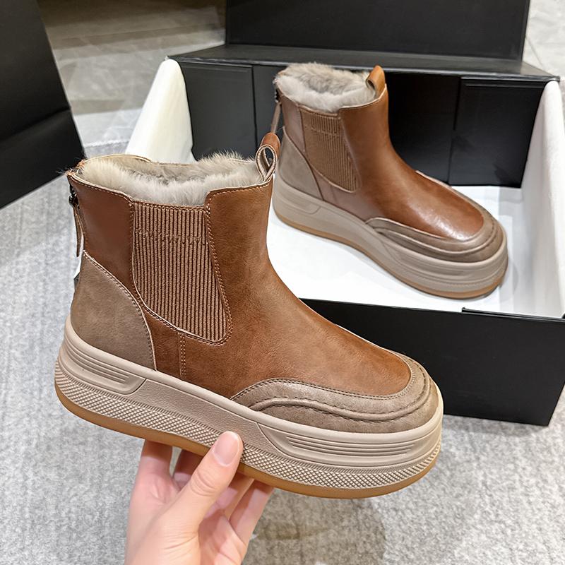 厚底加绒保暖马丁棉靴珂简妮冬季