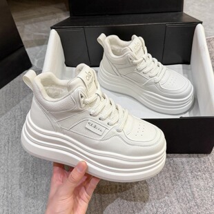 雪地靴女款2025新款冬季女鞋加绒保暖大棉鞋子增高厚底高帮小白鞋