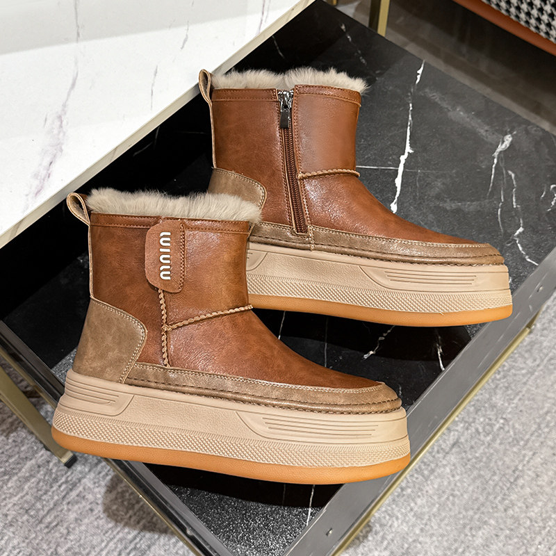 雪地靴女款2025冬季新款防寒保暖加厚加绒棉靴厚底增高马丁短靴子,女鞋,时尚雪地靴,淘宝优惠券,粉丝福利购,淘宝优惠卷