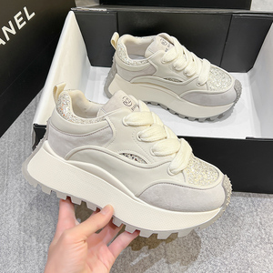 老爹鞋女增高2025春季新款厚底女鞋百搭爆款休闲运动鞋超火阿甘鞋