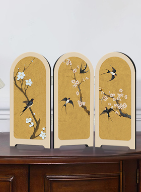 《飞燕》新中式卧室屏风桌面摆件客厅电视柜摆画 画艺术高级感装