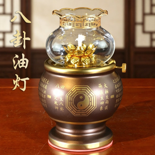 道家供灯长明灯道观灯盏油灯酥油灯家用防风调光佛堂供佛佛前油灯
