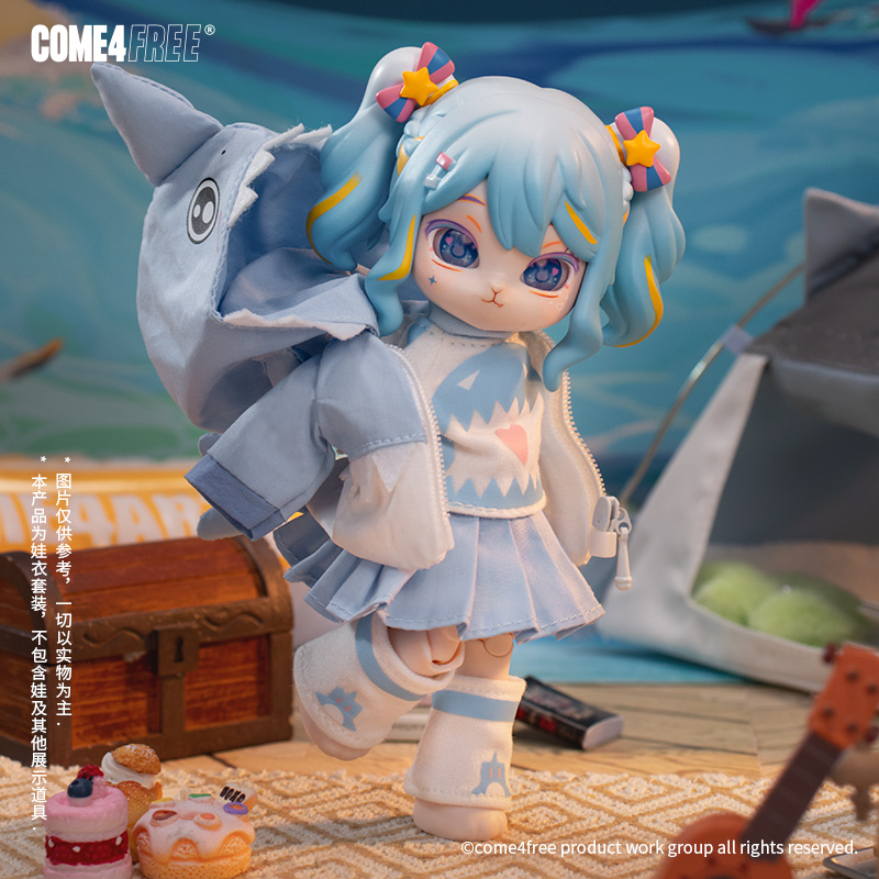 COME4FREE【日常系列】鲨糖鱼娃衣OB11玩偶BJD娃衣公仔裙子衣服