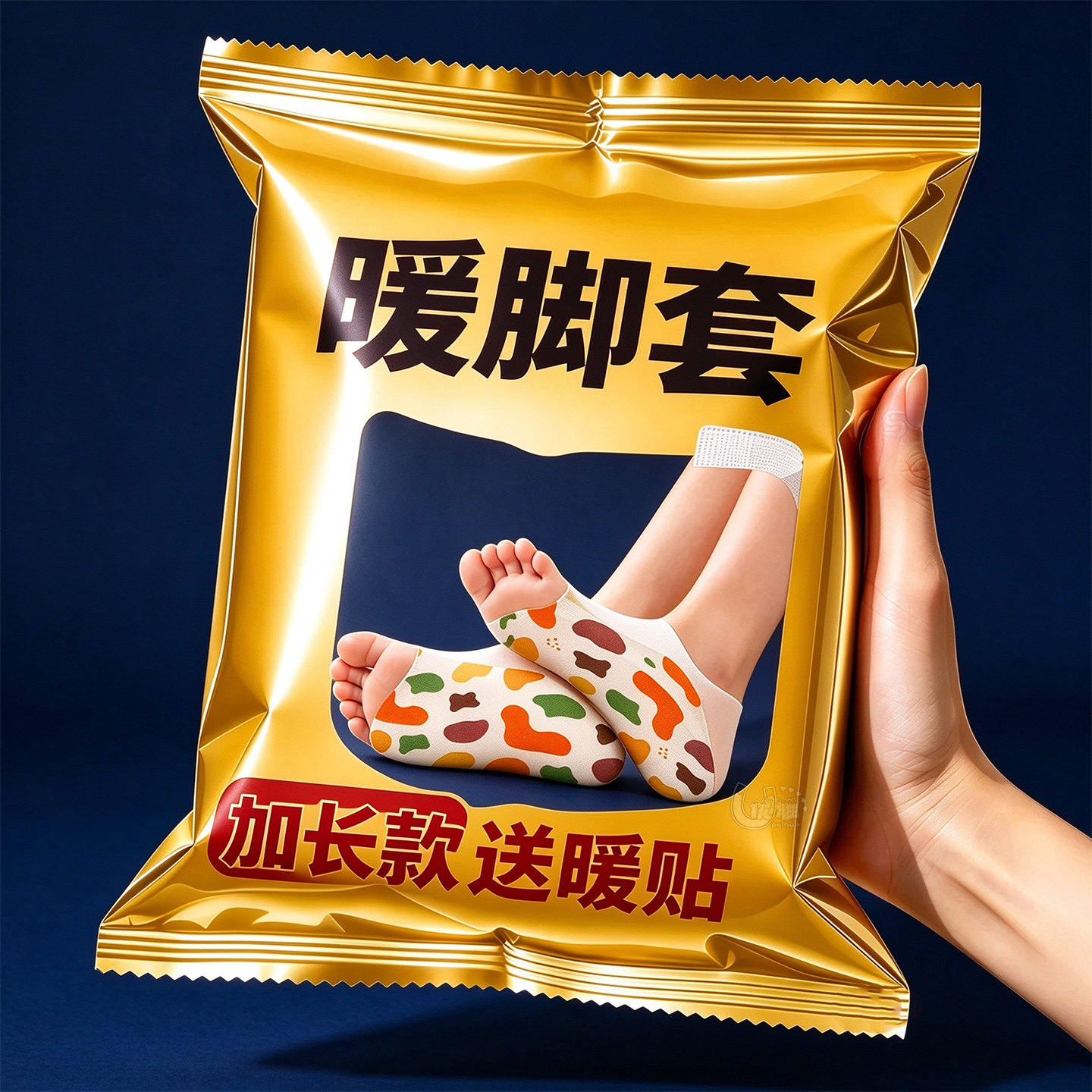加长款艾草暖脚套全脚掌包裹自发热热敷贴居家办公保暖暖足套神器