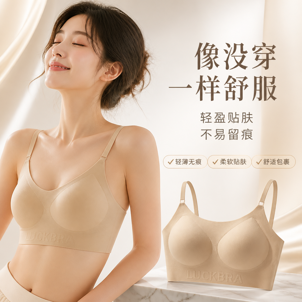 无痕U型美背小胸聚拢文胸