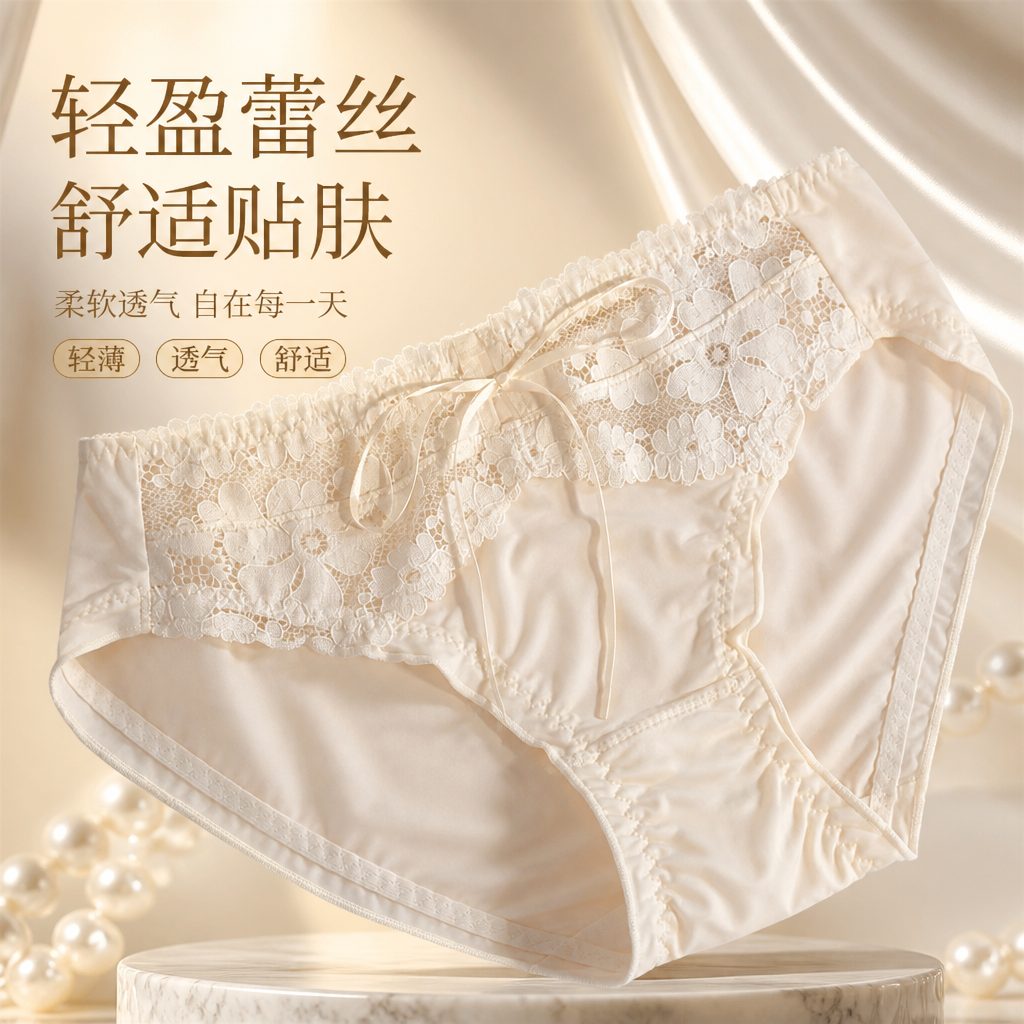 冰丝薄款无痕中腰女三角裤透气