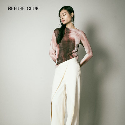 【新中式设计师品牌】REFUSE CLUB 女装宽松夏休闲高腰折叠阔腿裤