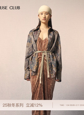 REFUSE CLUB 25秋冬新款复古提花羊毛衬衫上衣