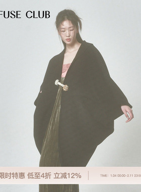 REFUSE CLUB 2024秋冬新款羊毛茧形双面呢大衣外套