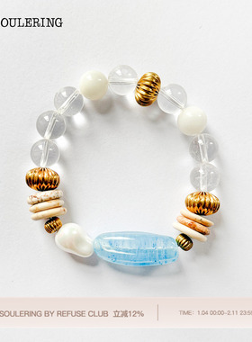 A SOULERING BY REFUSE CLUB 26SS 天然水晶 蓝彩晶心