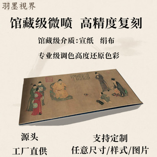 元任仁发张果见明皇图国画名家真迹高清微喷复制挂画横幅装裱临摹