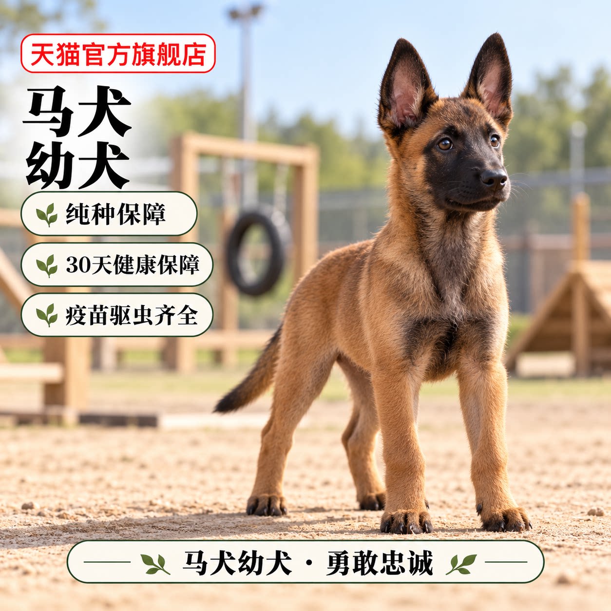 纯种马犬幼犬活体家养看家狗便宜高智商狼狗爆红比利时牧羊犬黄马