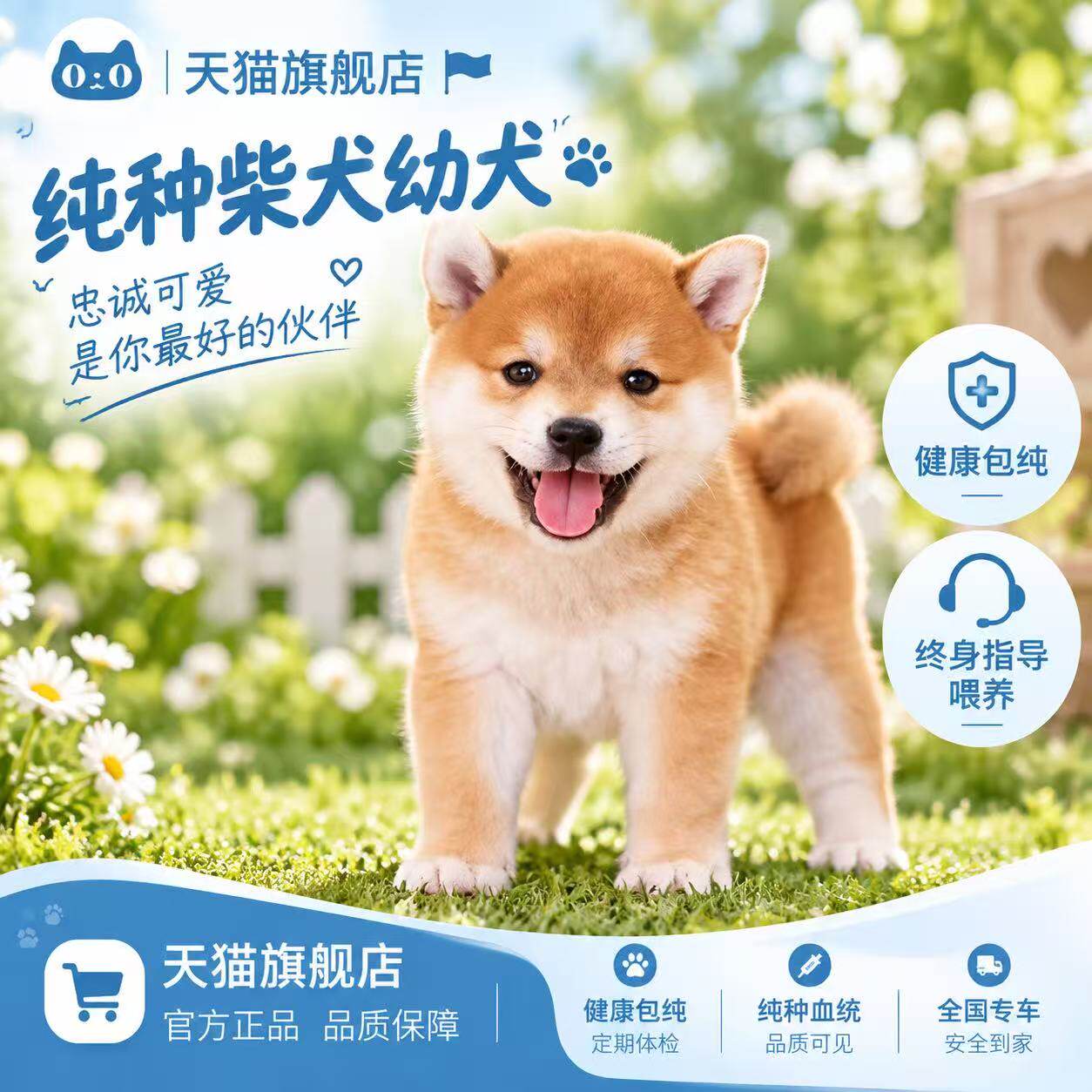 短毛单血统小可爱黄色宠物狗赤柴