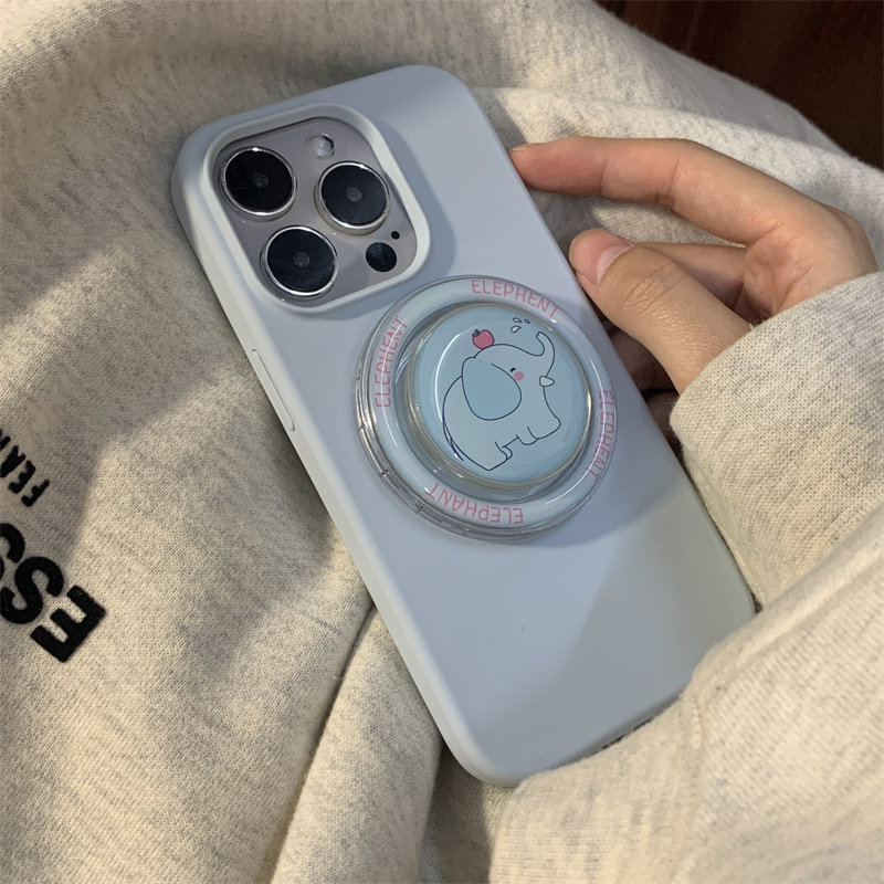 日韩ins小众简约奶蓝磁吸壳小象支架适用iPhone15promax手机壳13磁吸15新款14创意15pro女款14pro保护套11\12,3C数码配件,手机保护套/壳,淘宝优惠券,粉丝福利购,淘宝优惠卷