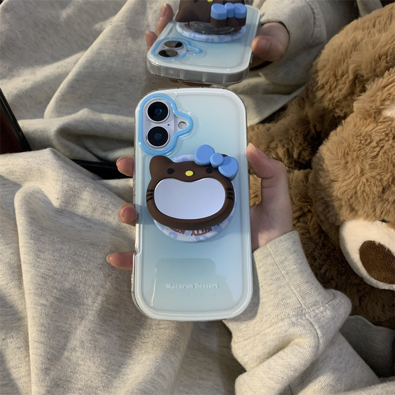 小众简约蓝色渐变大嘴巴猫咪磁吸壳适用iPhone17Promax手机壳16promax新款17硬壳16pro保护套13/14防摔15pro
