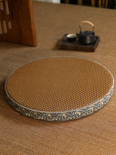 夏季藤垫中国蒲团坐垫圆形阳台海湾窗垫地板榻榻米坐垫禅宗冥想坐