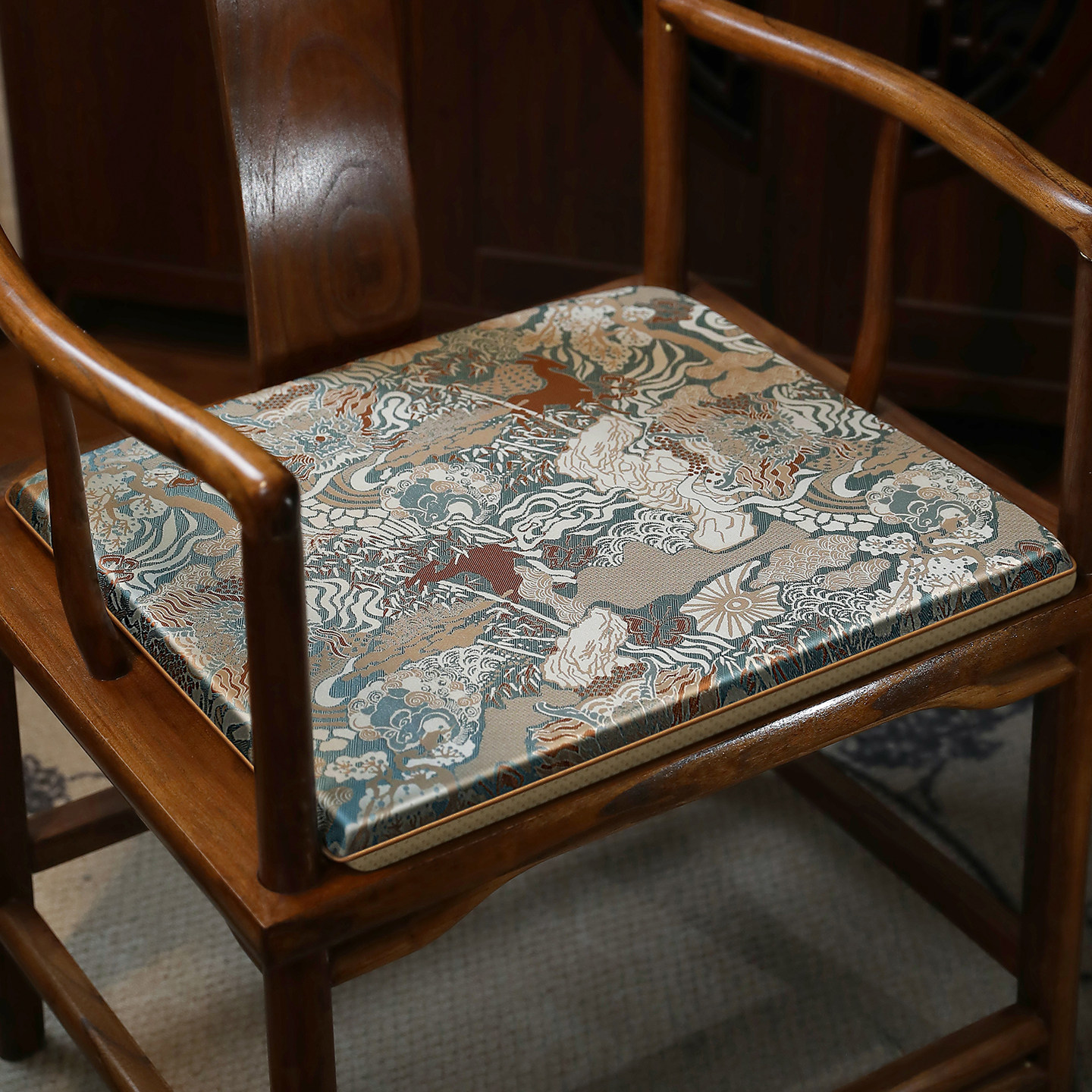新中式红木椅子坐垫实木沙发垫太师椅圈椅茶桌椅垫座垫凳子垫定制,居家布艺,椅垫,淘宝优惠券,粉丝福利购,淘宝优惠卷