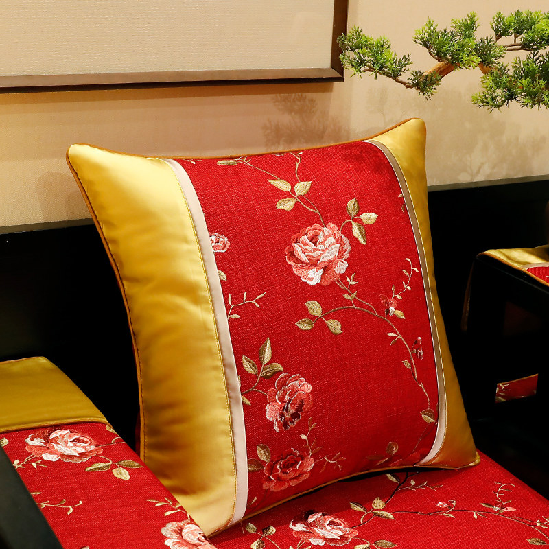 新中式抱枕古典沙发靠垫靠枕套客厅大靠背床头靠包护腰枕腰靠含芯