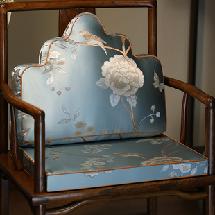 中式椅垫坐垫靠背一体红木椅子垫子罗汉床靠山枕圈椅太师椅茶椅垫