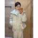 新款 中戏羽绒服女短款 2025冬季 白鸭绒加厚连帽情侣学生小个子外套