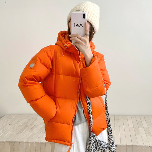 短款羽绒服女冬季2026年新款90白鸭绒连帽加厚小个子面包服FTZT潮