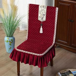 通用椅子坐垫靠垫连体椅垫家用防滑座垫餐桌布一体式 中式 凳子套罩