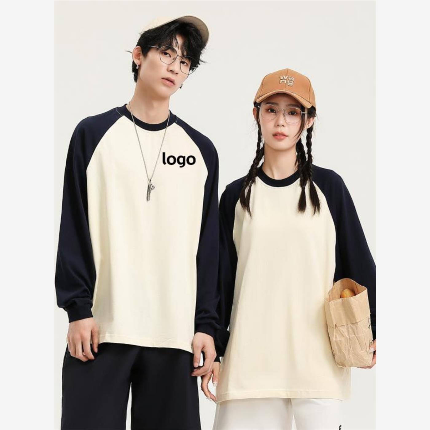 长袖工服卫衣定制印logo班服diy公司企业秋冬季纯棉潮牌插肩长袖