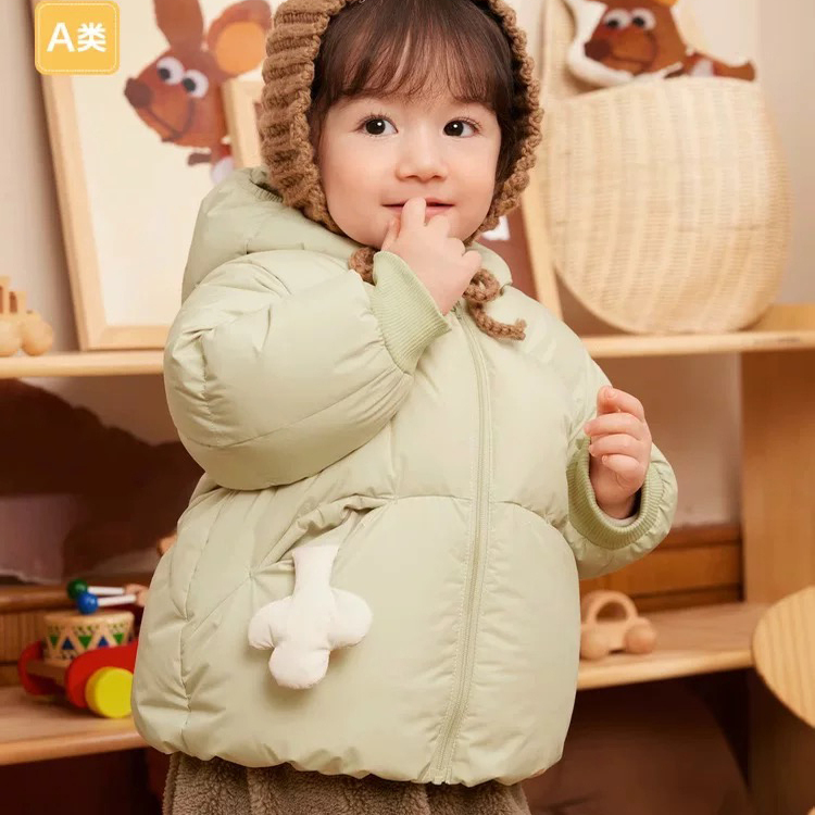 婴幼儿新款鸭绒羽绒服男童冬季洋气女童短款外套时尚宝宝保暖冬装