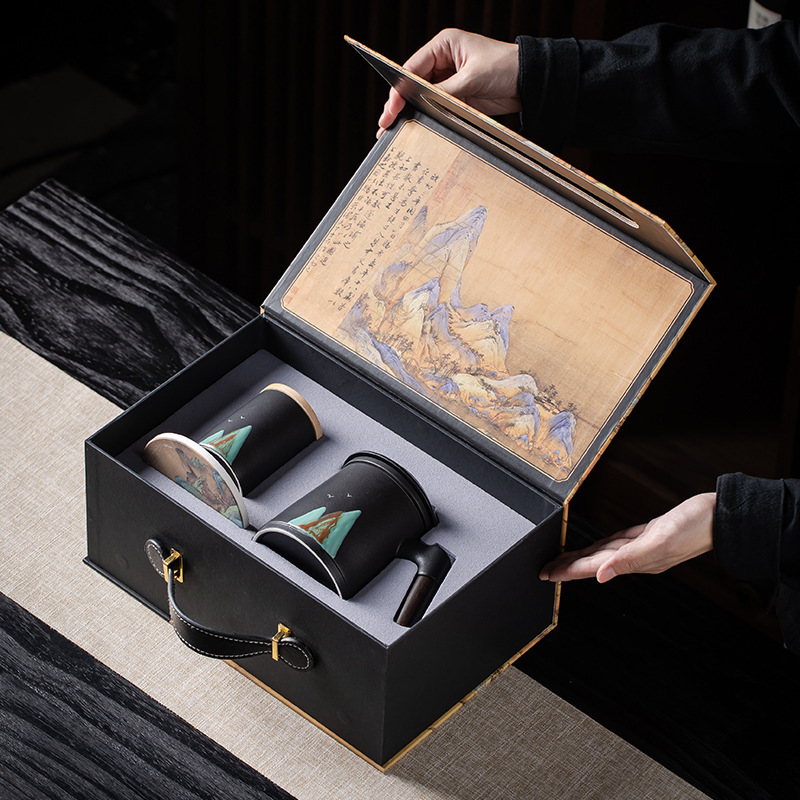 创意陶瓷杯茶水分离泡茶杯办公杯