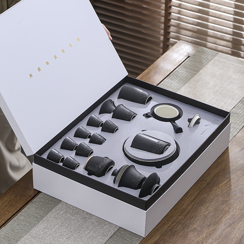 粗陶功夫茶具套装轻奢渐变陶瓷现