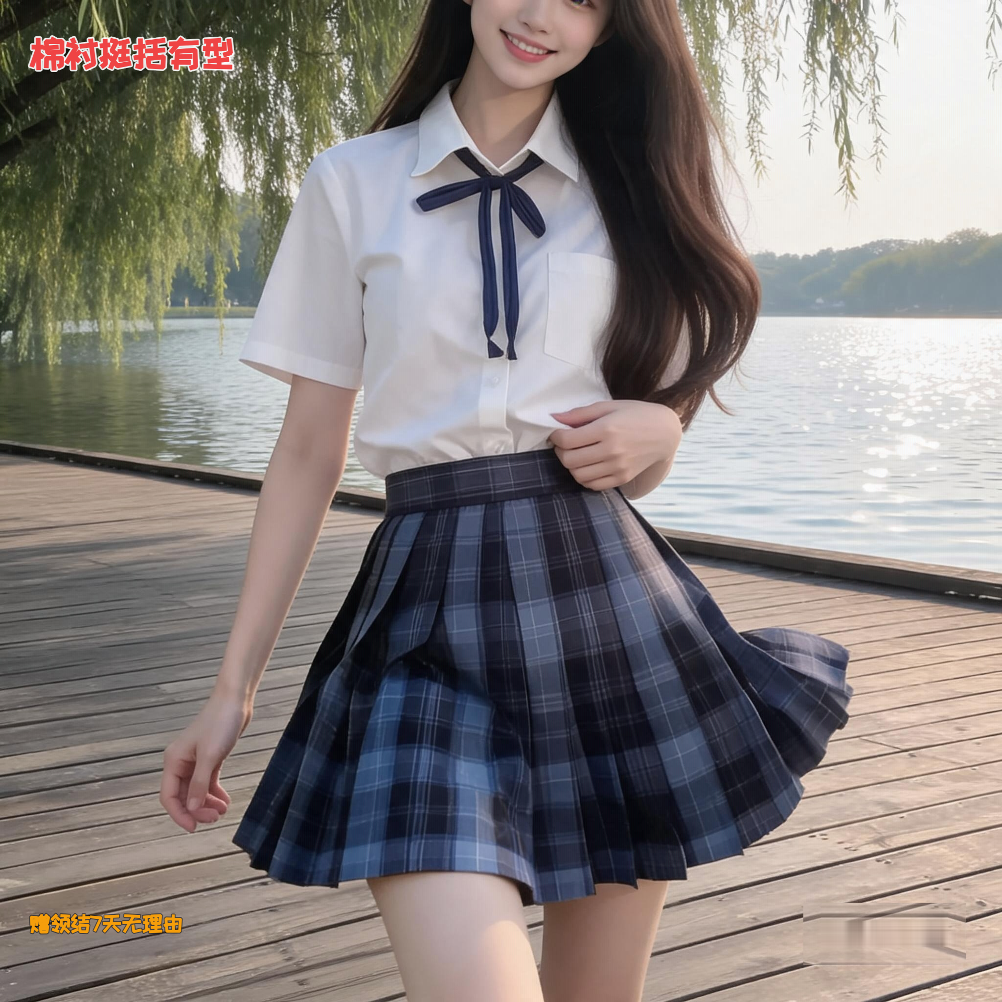 jk制服套装原创正版格裙夏季日系学院风简约百褶短裙半身裙全套