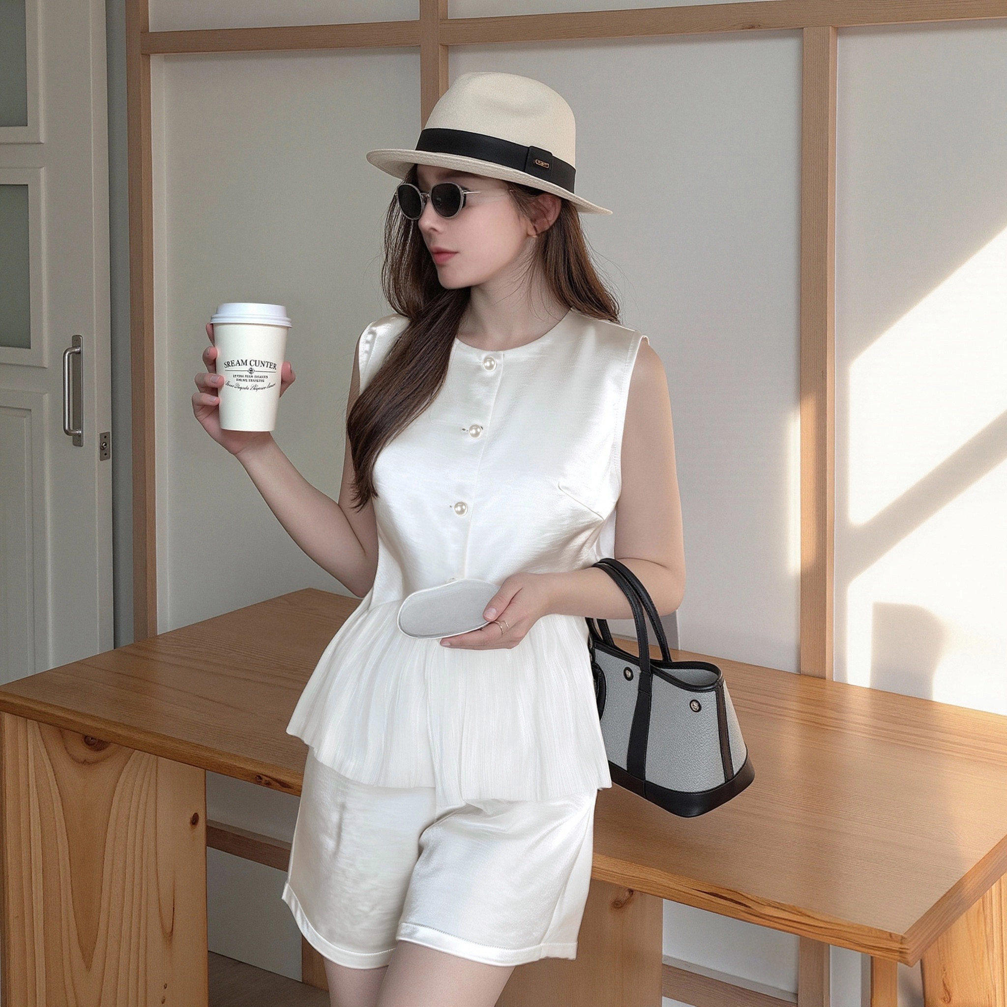 （辣妹/黑色长款15天）【两件套】气质背心女2025夏季新款短裙显