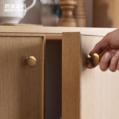 碧通单孔黄铜金色美式抽屉把手