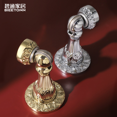 碧通法式复古黄铜加厚金色地吸 欧式卫浴门吸 防撞墙吸壁装设计