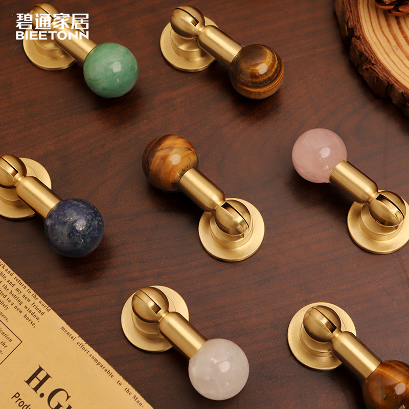 碧通单孔黄铜橱柜中古风水晶玉石