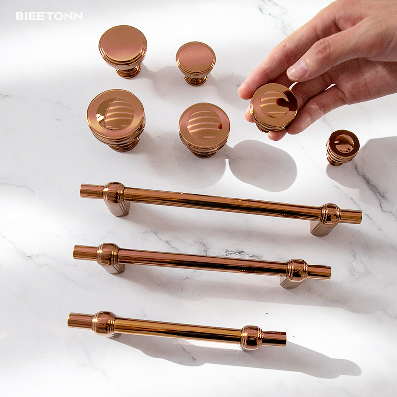 抽屉柜子轻奢风黄铜把手可定制